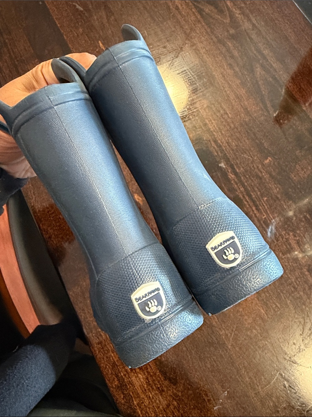 BearPaw Men's Navy Rubber Rain Boots